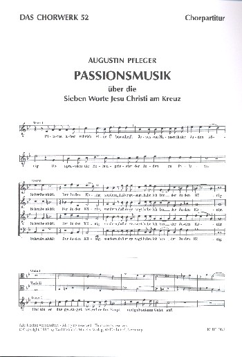 Passionsmusik  für Soli (SATB), Chor, Streicher und Bc  Chorpartitur