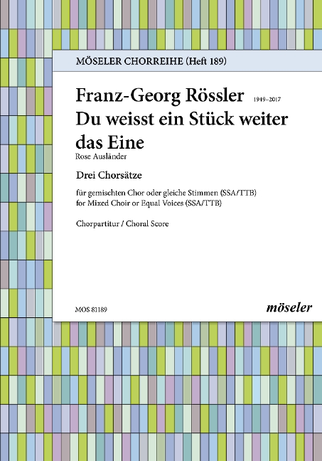 Rössler, Franz-Georg Du weisst ein Stück weiter das Eine&nbsp;&nbsp;gemischter Chor (SATB)&nbsp;&nbsp;Chorpartitur