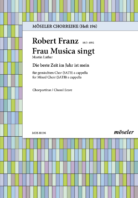 Frau Musica singt op. 24,3&nbsp;&nbsp;gemischter Chor (SATB)&nbsp;&nbsp;Chorpartitur