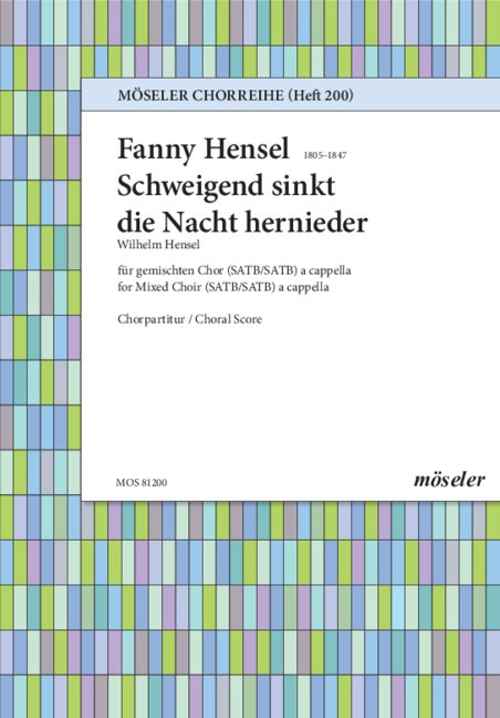 Hensel, Fanny Schweigend sinkt die Nacht hernieder&nbsp;&nbsp;gemischter Chor (SATB/SATB)&nbsp;&nbsp;Chorpartitur
