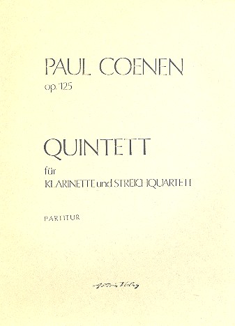 Quintett op. 125  für Klarinette und Streichquartett  Partitur