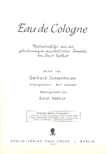 Eau de Cologne  für Salonorchester  