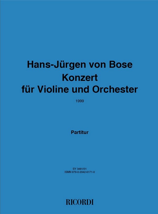 Konzert (1999)  für Violine und Orchester  Partitur