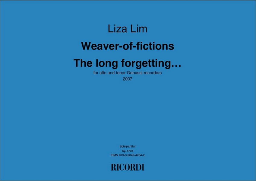 Weaver-of-fictions / The long forgetting...  for alto and tenor Genassi recorders  score