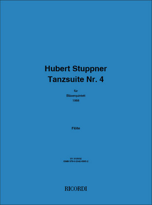 Hubert Stuppner, Tanzsuite nr. 4&nbsp;&nbsp;Flute, Oboe, Clarinet, Bassoon and Horn&nbsp;&nbsp;Stimmen-Set