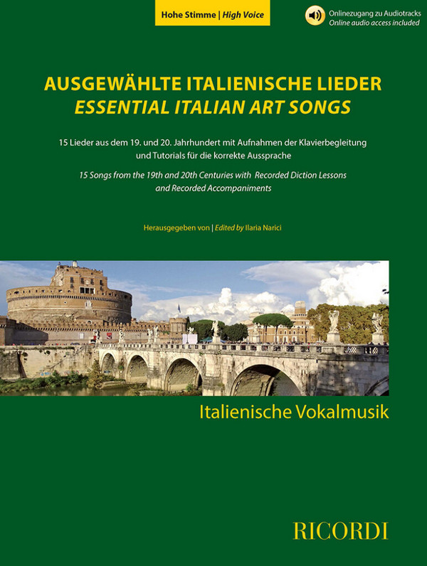 Ausgewählte italienische Lieder (+Online Audio)  für hohe Stimme und Klavier   