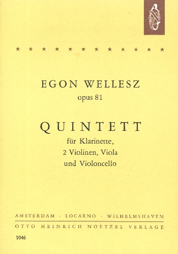 Quintett op.81  für Klarinette, 2 Violinen, Viola und Violoncello  Studienpartitur