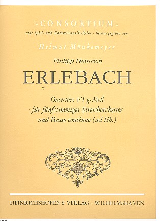 Ouvertüre g-Moll Nr.6  für Streichorchester (Bc ad lib)  Partitur und Stimmen (1-1-1-1-1)