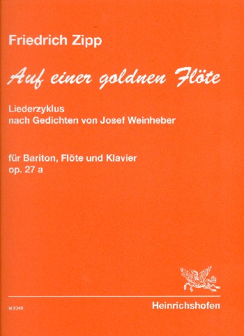 Auf einer goldnen Flöte op.27a  für Bariton, Flöte und Klavier  Partitur und Instrumentalstimme