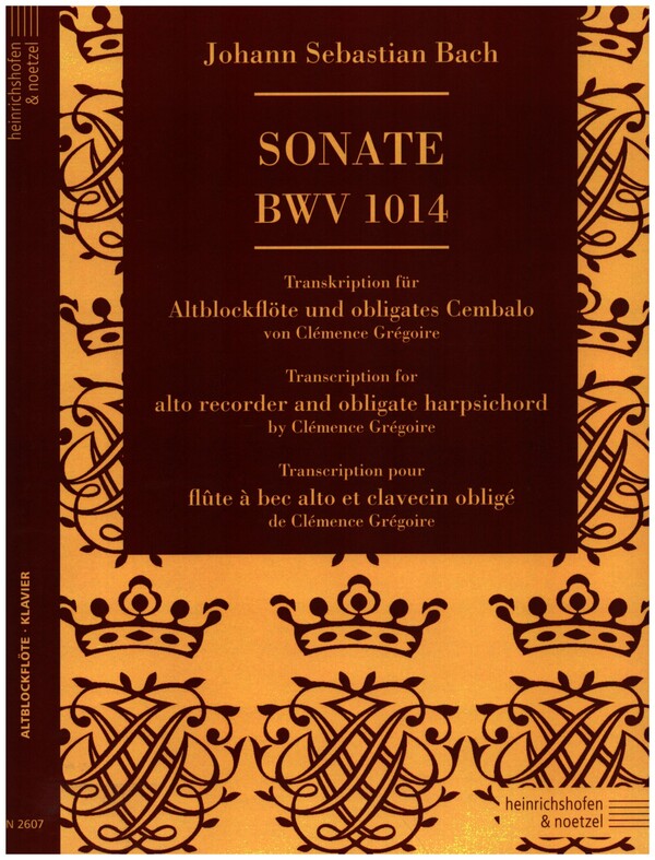 Sonate BWV1014&nbsp;&nbsp;für Altblockflöte und obligates Cembalo&nbsp;&nbsp;
