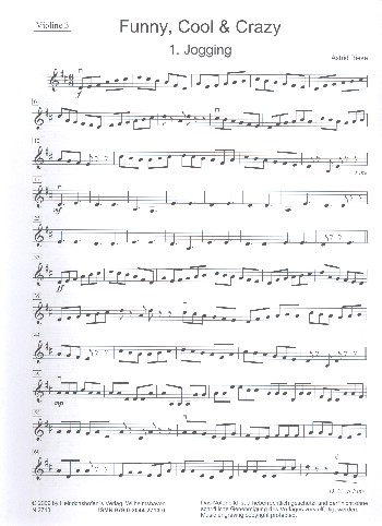 Funny cool & crazy für Streicher-Ensemble&nbsp;&nbsp;(Klavier, Gitarre und Percussion ad lib)&nbsp;&nbsp;Violine 3