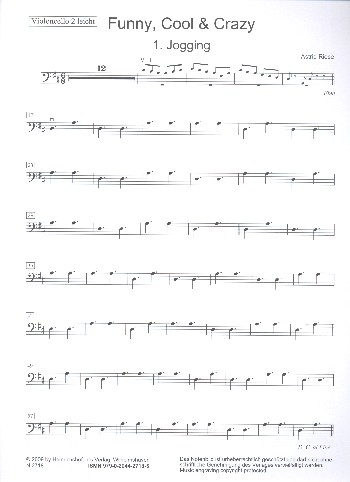 Funny cool & crazy für Streicher-Ensemble&nbsp;&nbsp;(Klavier, Gitarre und Percussion ad lib)&nbsp;&nbsp;Violoncello 2 (leicht)