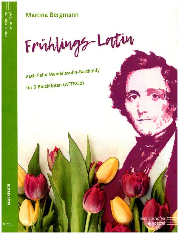 Frühlings-Latin&nbsp;&nbsp;für 5 Blockflöten (ATTBGb)&nbsp;&nbsp;Partitur und Stimmen