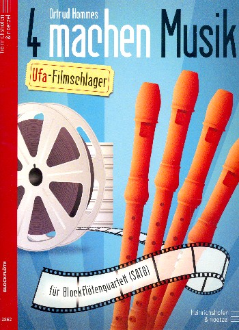 4 machen Musik  für 4 Blockflöten (SATB) (mit Text)  Partitur und Stimmen