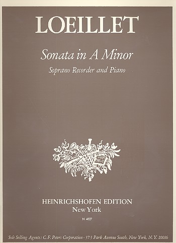 Sonata in a Minor for soprano recorder  and piano  