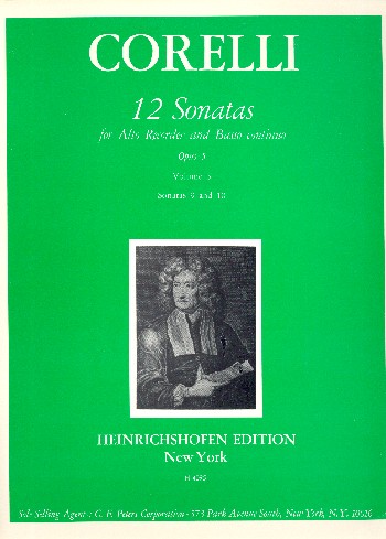 12 Sonatas op.5 vol.5 (nos.9 and 10)  for alto recorder and bc  