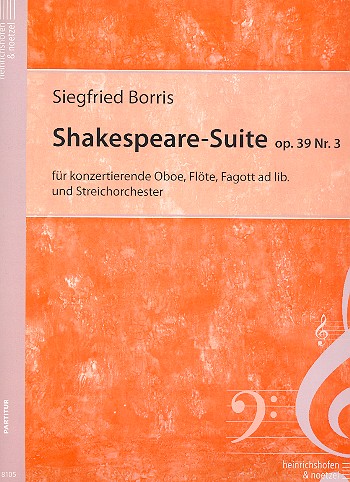 Shakespeare-Suite op.39,3  für Oboe, Flöte und Streichorchester (Fagott ad lib)  Partitur