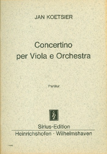 Concertino  für Viola und Orchester  Studienpartitur