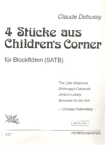 4 Stücke aus Children's Corner  für 4 Blockflöten (SATB)  Bassblockflöte