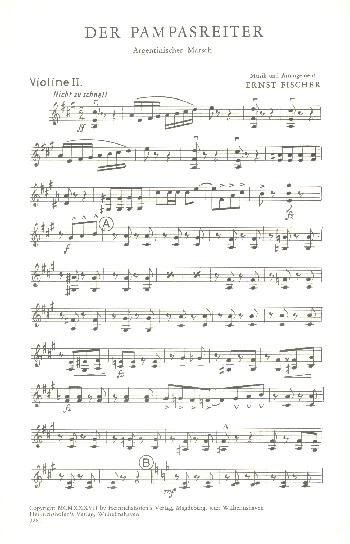 Der Pampasreiter  für Orchester  Stimmen