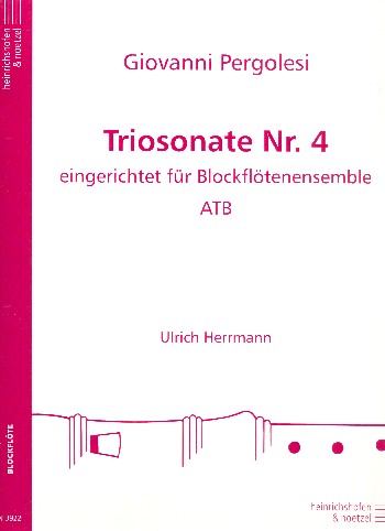 Sonate Nr.4&nbsp;&nbsp;für 3 Blockflöten (Ensemble) (ATB)&nbsp;&nbsp;Partitur