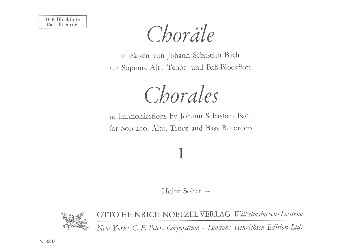 Choräle in Sätzen von Johann Sebastian Bach&nbsp;&nbsp;für 4 Blockflöten (SATB)&nbsp;&nbsp;Bassblockflöte