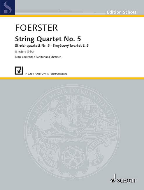 Foerster, Josef Bohuslav, Streichquartett Nr. 5&nbsp;&nbsp;für Streichquartett&nbsp;&nbsp;Partitur und Stimmen