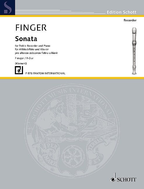 Finger, Godfrey, Sonata F-Dur&nbsp;&nbsp;für Alt-Blockflöte und Klavier&nbsp;&nbsp;