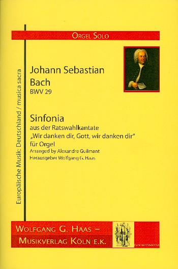 Sinfonia BWV29&nbsp;&nbsp;für Orgel&nbsp;&nbsp;
