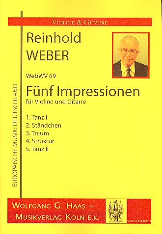 5 Impressionen WebWV69  für Violine und Gitarre  Partitur und Stimmen
