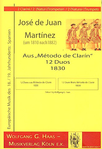12 Duos aus Método de Clarín  für 2 Clarini (Natur-Trompeten)  2 Spielpartituren