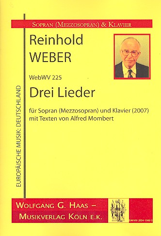 3 Lieder WebWV225  für Sopran (Mezzosopran) und Klavier  