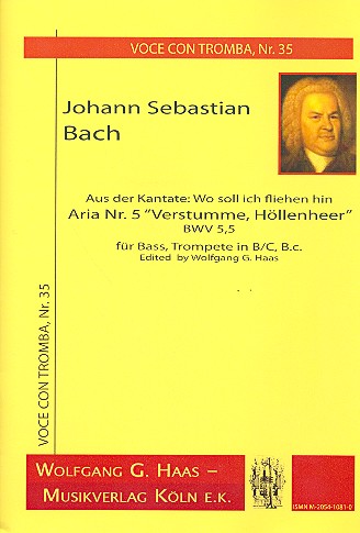 Verstumme Höllenheer BWV5,5&nbsp;&nbsp;für Bass, Trompete und Bc&nbsp;&nbsp;Partitur und Stimmen