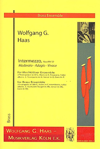 Intermezzo HaasWV50 für 2 Trompeten,  Horn, Posaune und Tuba  Partitur und Stimmen