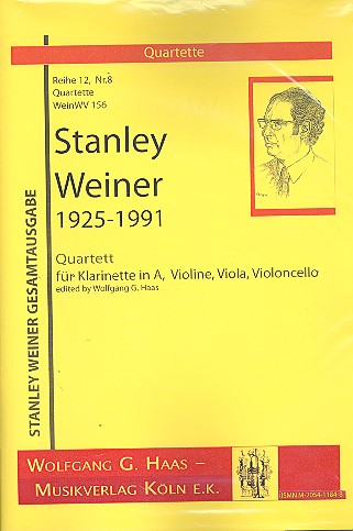 Quartett WeinWV156 für Klarinette in A,&nbsp;&nbsp;Violine, Viola und Violoncello&nbsp;&nbsp;Partitur und Stimmen