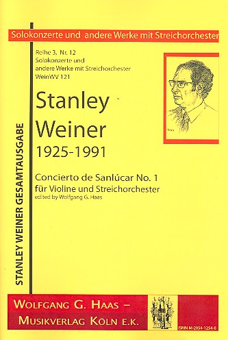 Concierto de Sanlúcar WeinWV121  für Violine und Streichorchester  Partitur