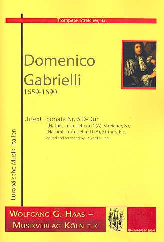 Sonata Nr.6 D-Dur für Natur-Trompete in D (A),  Streicher und Bc  Partitur und Stimmen