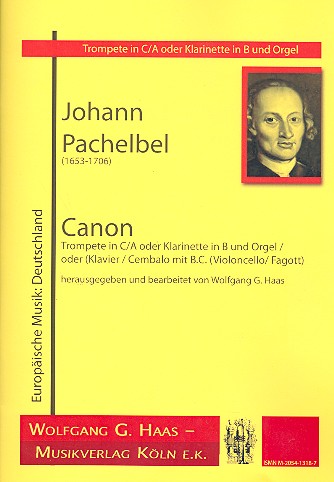 Canon für Trompete (Klarinette) und Orgel&nbsp;&nbsp;oder Klavier (Cembalo) und Bc&nbsp;&nbsp;Partitur und Stimmen