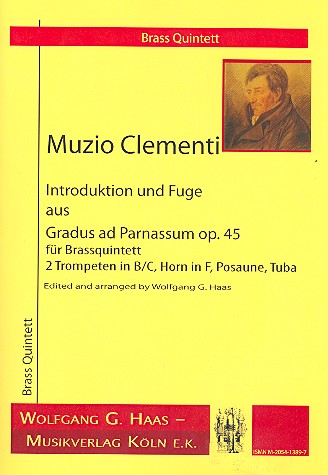 Introduktion  Fuge für 2 Trompeten,  Horn in F, Posaune und Tuba  Partitur und Stimmen