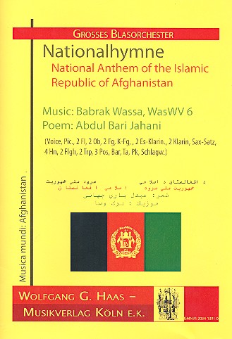 Nationalhymne Afghanistan  für grosses Blasorchester  Partitur