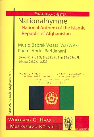Nationalhymne Afghanistan  für Sinfonieorchester  Partitur