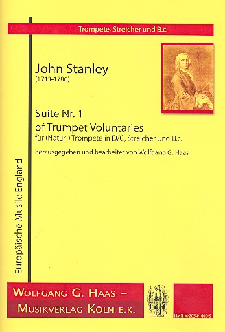 Suite Nr.1 of Trumpet voluntaries für Trompete,  Streicher und Bc  Partitur und Stimmen