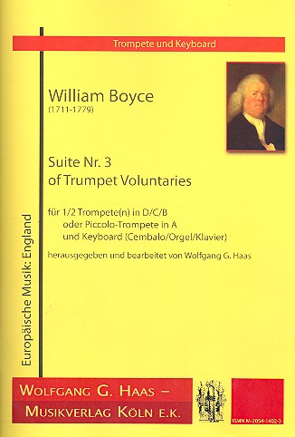 Suite Nr.3 of Trumpet voluntaries  für 1/2 Trompete(n)/Piccolo-Trompete  und Keyboard/Cembalo/Orgel/Klavier