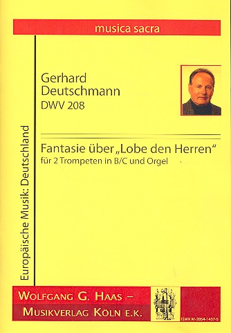 Fantasie über Lobe den Herren DWV208  für 2 Trompeten und Orgel  Partitur und Stimmen