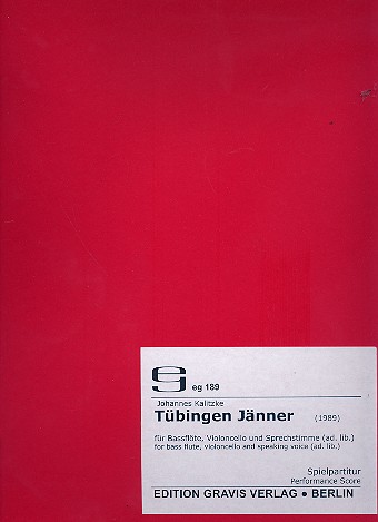 Tübingen Jänner   für Bassflöte, Violoncello und Sprechstimme ad lib.  3 Spielpartituren