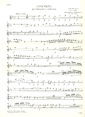 Konzert Es-Dur Nr.1  für Klarinette und Orchester  Harmonie