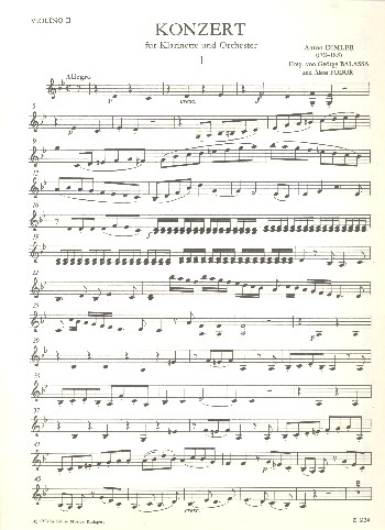 Konzert B-Dur&nbsp;&nbsp;für Klarinette und Orchester&nbsp;&nbsp;Violine 2