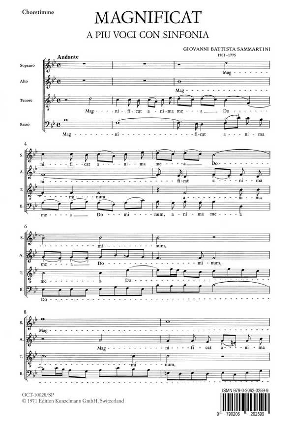 Magnificat  für Soli, gem Chor und Orchester  Chorpartitur