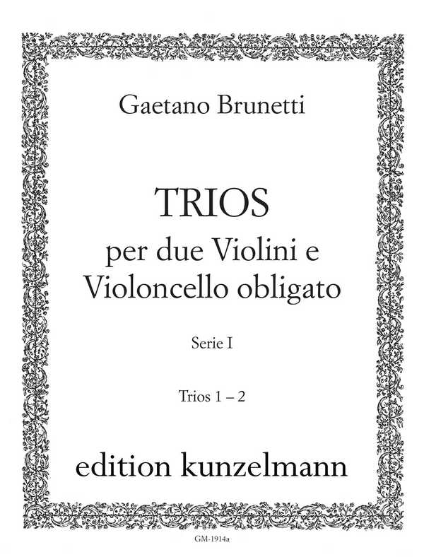 Trios Serie 1 Band 1 (Nr.1-2)&nbsp;&nbsp;für 2 Violinen und Violoncello&nbsp;&nbsp;Partitur und Stimmen