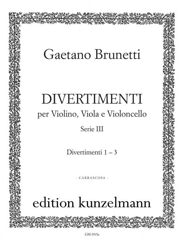 Divertimenti Serie 3 Band 1 (Nr.1-3)&nbsp;&nbsp;für Violine, Viola und Violoncello&nbsp;&nbsp;Partitur und Stimmen